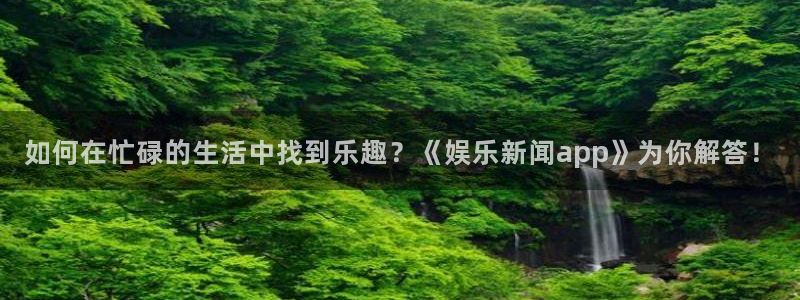 如何在忙碌的生活中找到乐趣？《娱乐新闻app》为你解答！